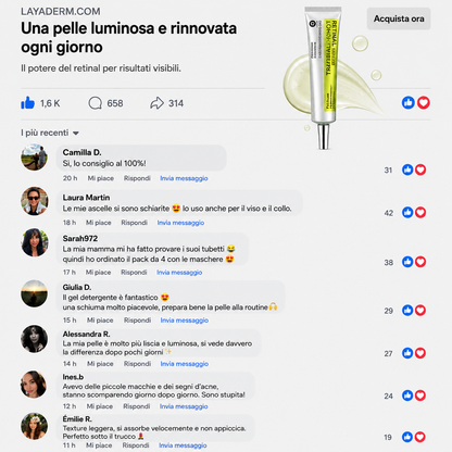 Pelle più liscia, luminosa e compatta in poche settimane.